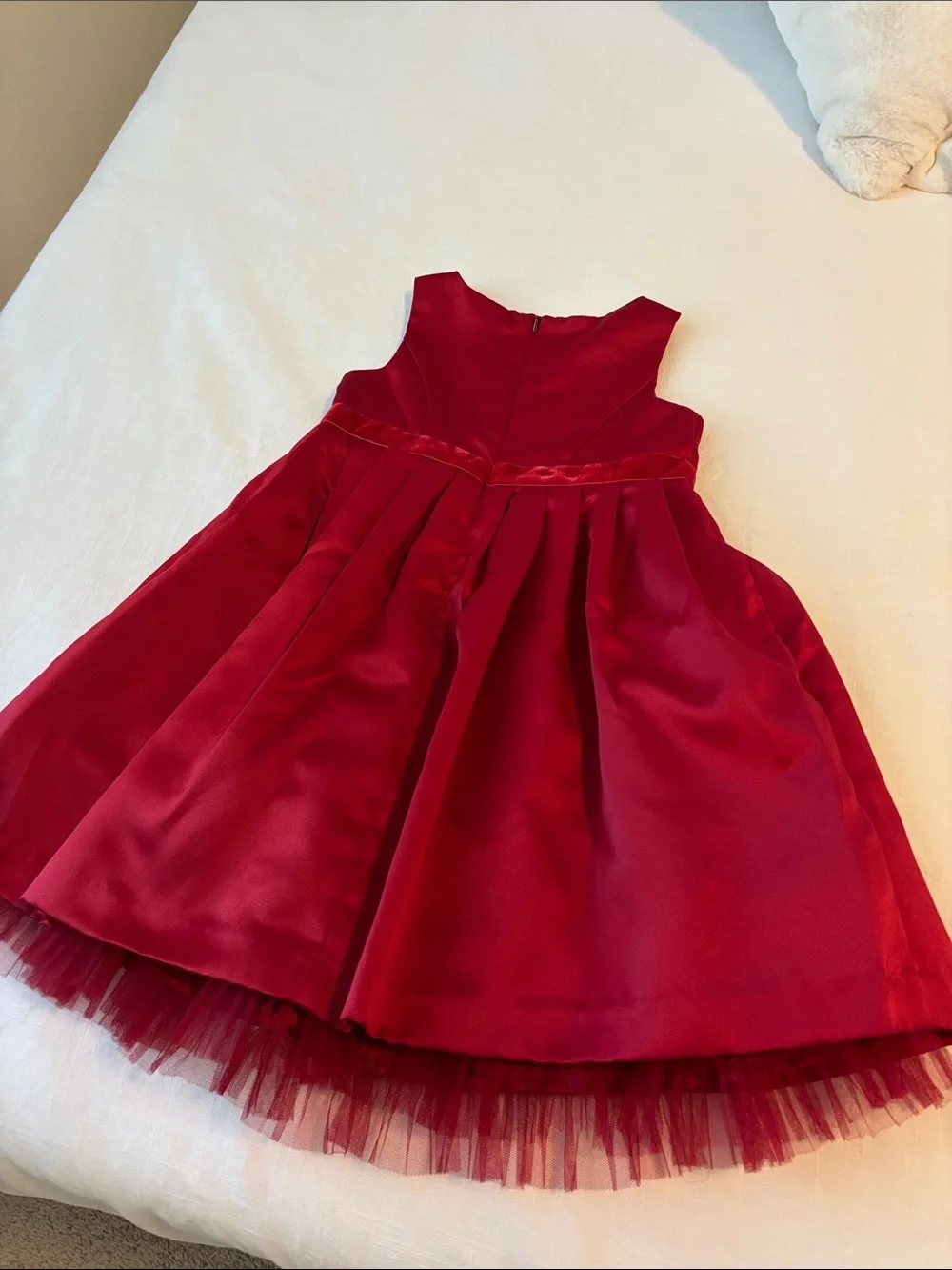 Gymboree Girls Red Satin and Velvet Party Christmas Holiday Red Dress Size 4